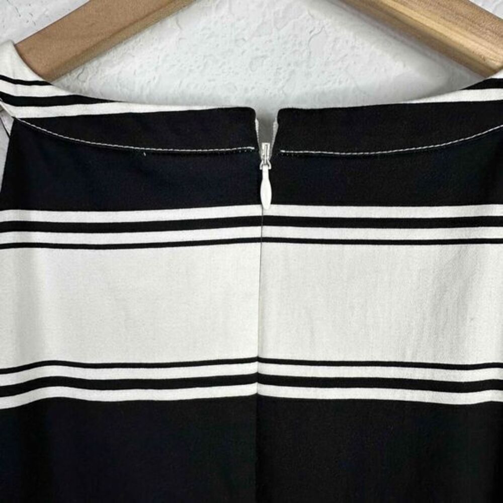 Adrianna Papell Dress Womens Size 6 Black White Striped Sleeveless A-Line Casual - Picture 5 of 9